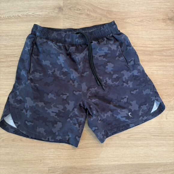 ZYIA ACTIVE Mens Black Camo Shorts Size Large Gym Active Athletic Linerless - Picture 1 of 7